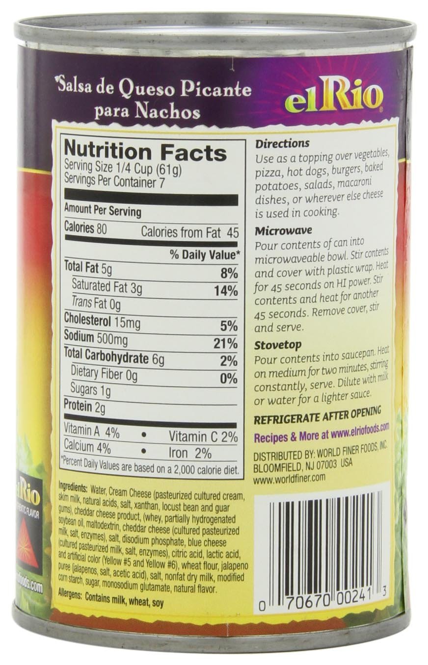 El Rio Hot Nacho Cheese Sauce, 15-Ounce Can (Pack of 12)