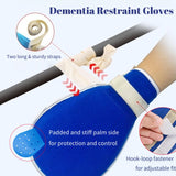 BNOKRTEP Dementia Hand Restraint Gloves 2 Pack, Adult No Scratch Mittens with Breathing Netting, Padded Safety Control Gloves for Elderly