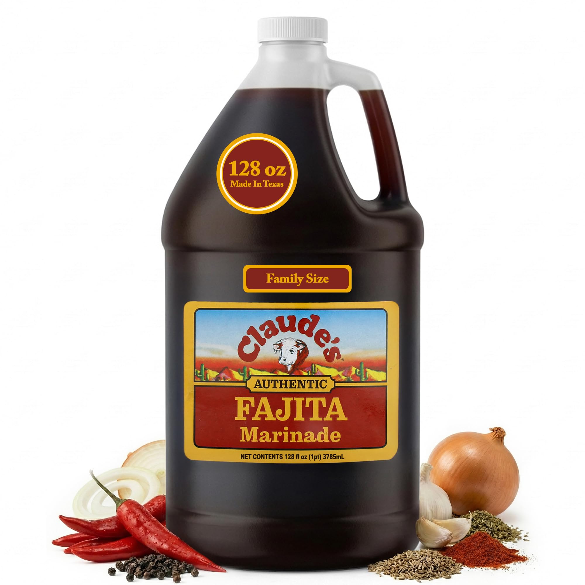 Claude's Fajita Marinade, Gluten Free Hickory Smoke Sauce, 128 oz