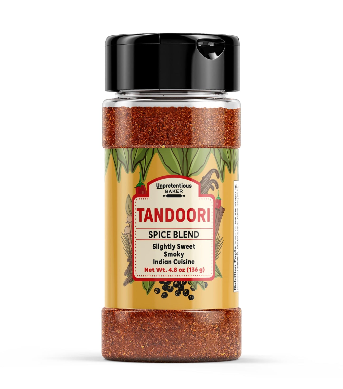 Unpretentious Tandoori Spice Blend, 4.8 oz, Slightly Sweet & Smoky Flavor, Indian Cuisine, Meat & Vegetables