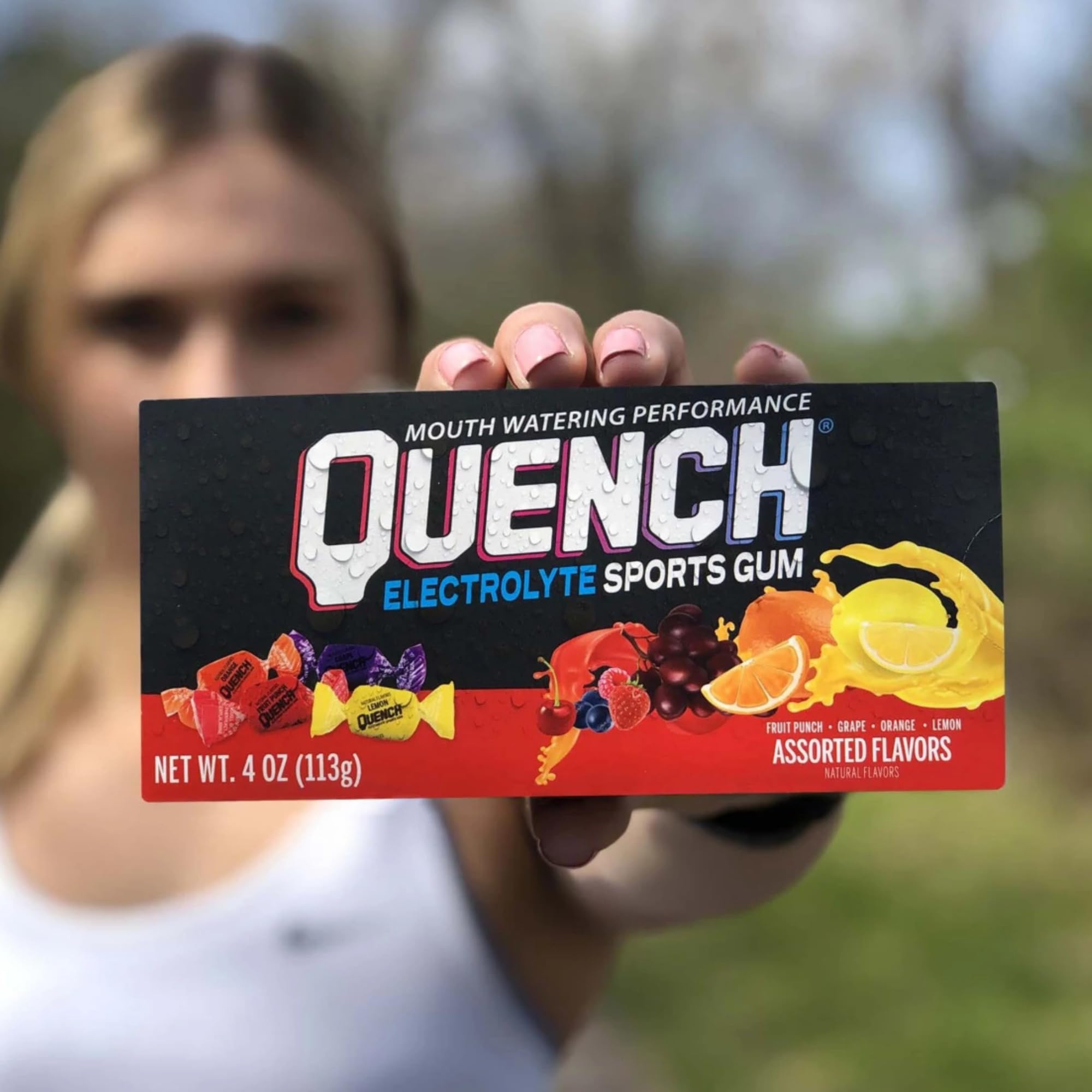 Mueller Quench Chewing Gum Variety Box, 25 pieces (Lemon, Fruit, Orange and Grape) 17200-1