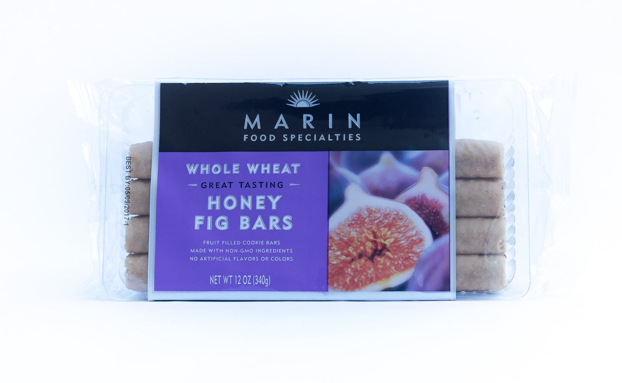 Whole Wheat Fig Bars made with real fruit, and Non-GMO ingredients. Dairy Free. Trans Fat Free. Cholesterol Free. Low Sodium. Good Source of Fiber.