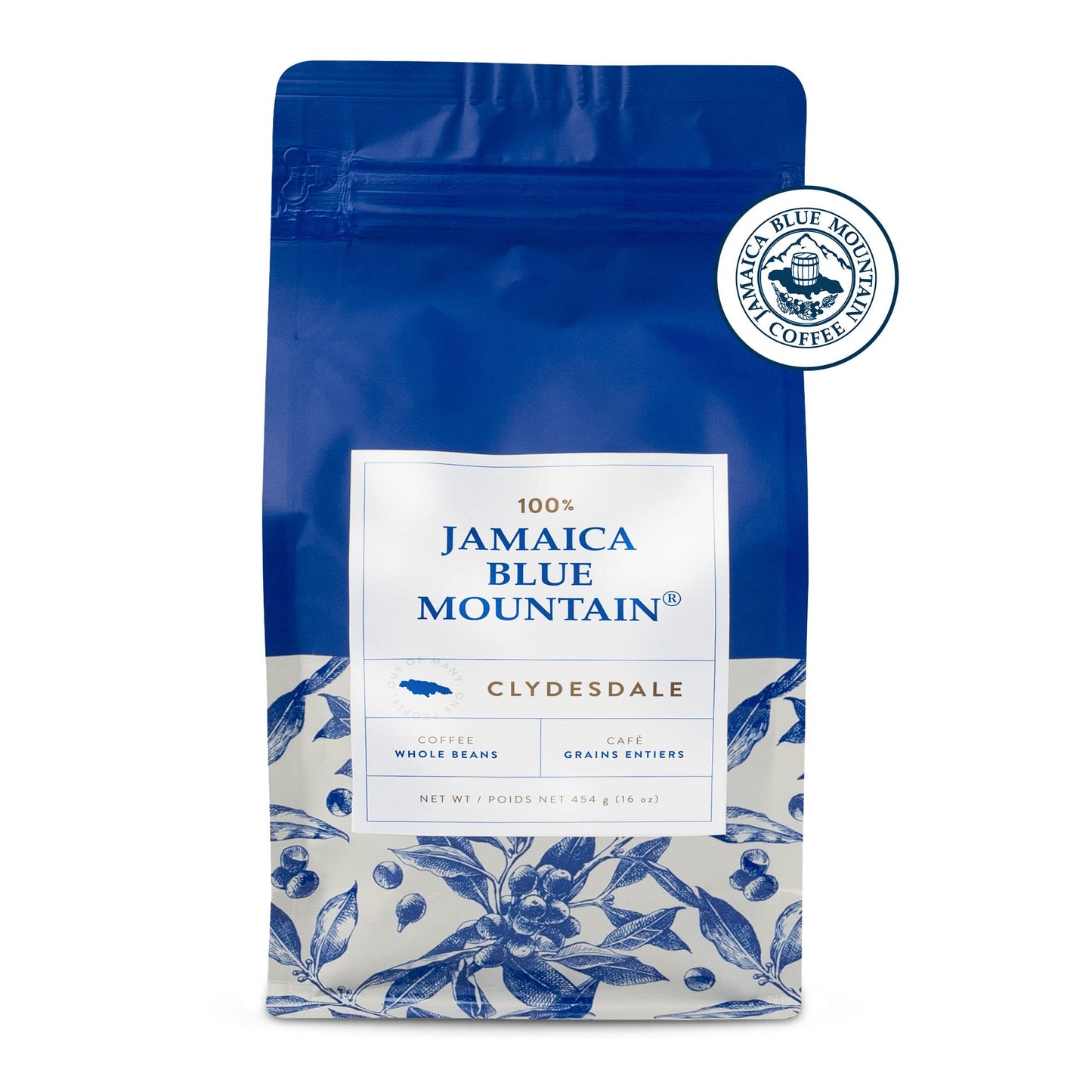 JA Coffee - 100% Jamaica Blue Mountain Coffee, Medium Roast, Whole Beans - Premium Arabica, Bag of 454 grams (1 Pound - 16 ounces)