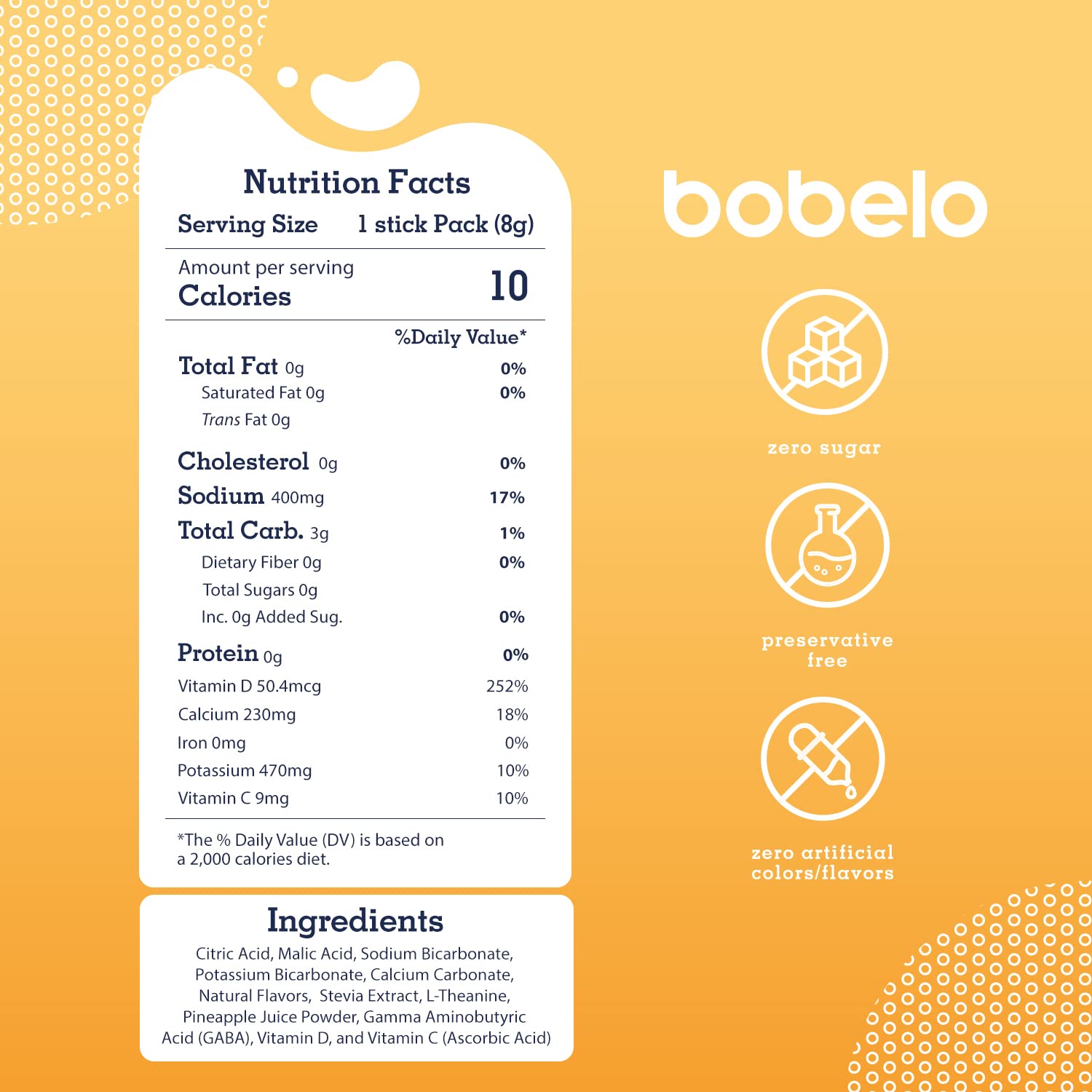 Bobelo Self Carbonating Hydration Packets | Low Calorie Drink Mix, Electrolytes Powder Packets | Keto Friendly, Sugar Free | Soda & Sparkling Water