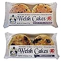 Welsh Cakes by Welsh Baker - 2 Flavor Variety Box - 8 Cakes in All - 4 cakes per Package - Currant and Blueberry