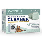 Katziela Washing Machine Cleaner Tablets - 6 Pack (3-Month Supply) - Loosens Pet Hair & Eliminates Odors - Fragrance-Free Enzyme Formula - Safe