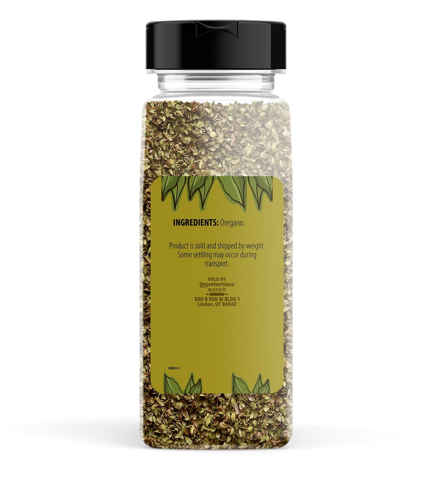 Unpretentious Oregano Flakes, 3.5 oz, Rich Flavor, Versatile Herb, Convenient Container