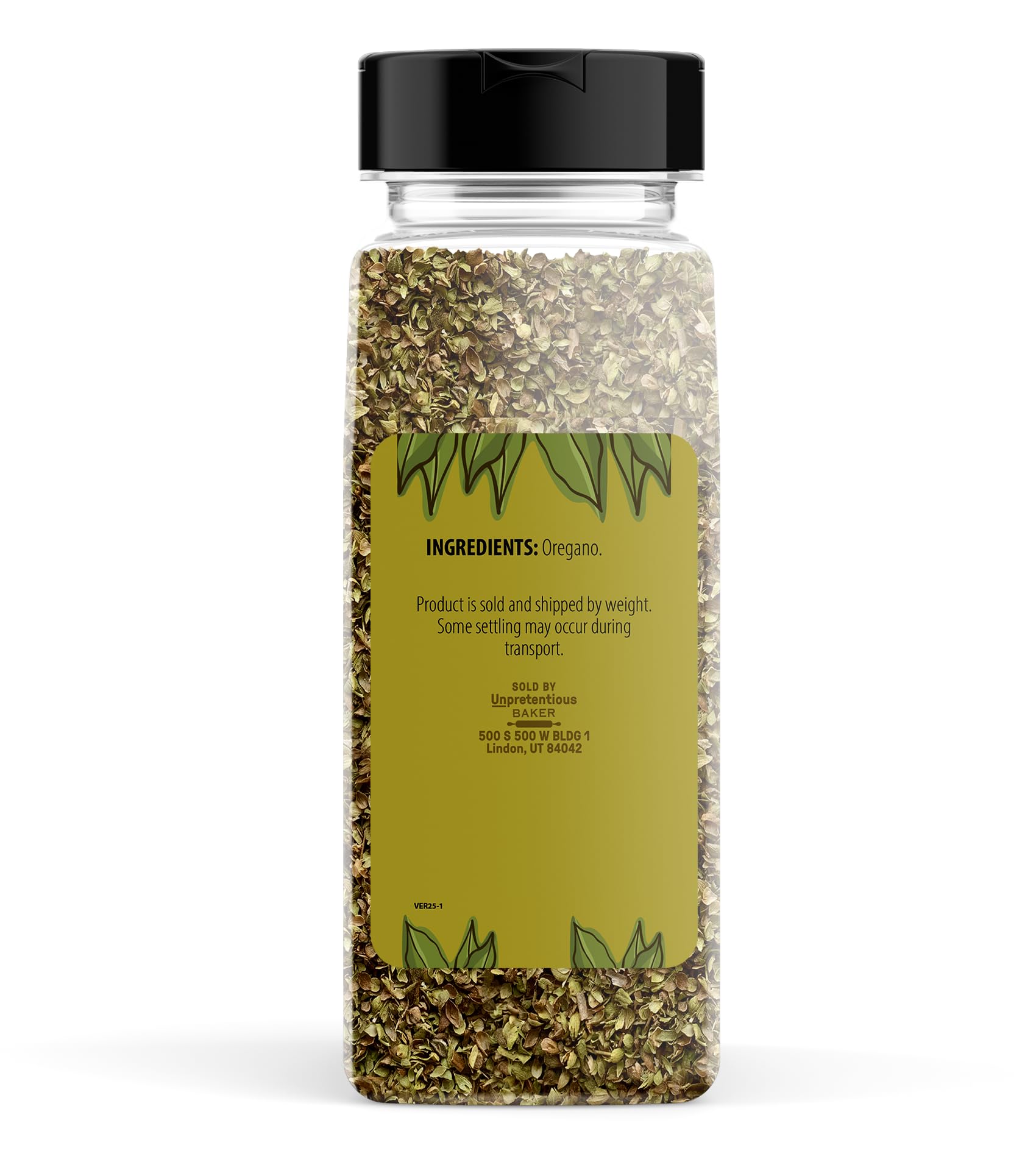 Unpretentious Oregano Flakes, 3.5 oz, Rich Flavor, Versatile Herb, Convenient Container