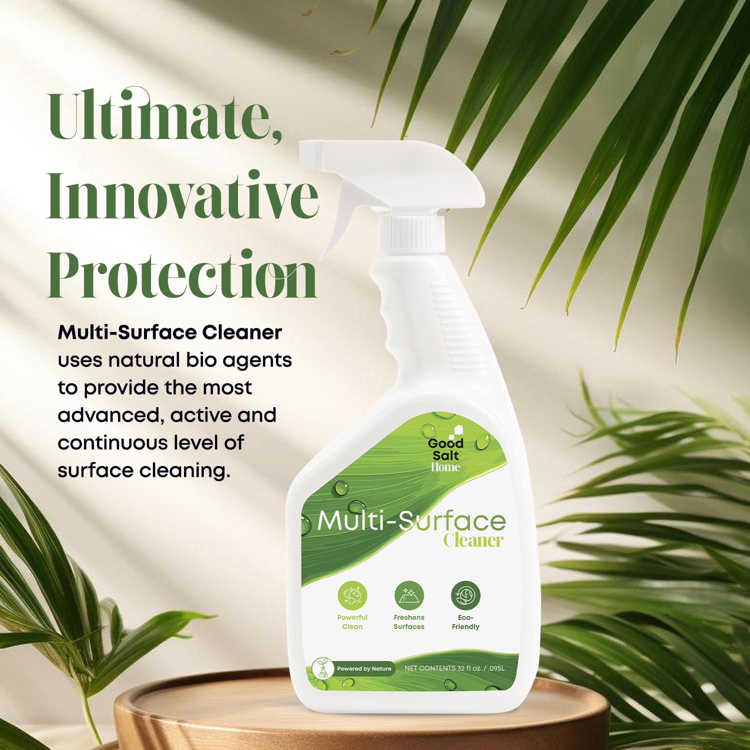 Good Salt Home Multi-Surface Cleaner Spray, Probiotic All Purpose Cleaner, Made in the USA, 32 Ounce Bottle