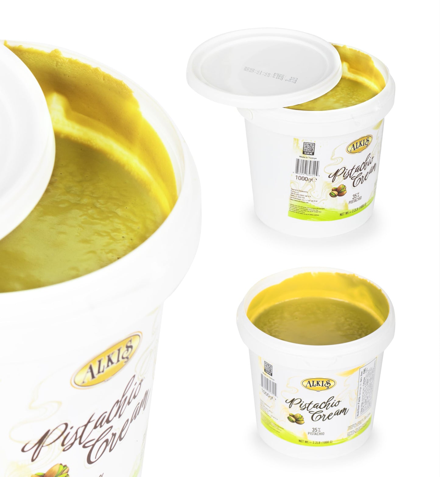 Alkis Pistachio Cream, Bulk Pistachio Cream for Dubai Chocolate Bar, 2.2 lb. (1 kg)