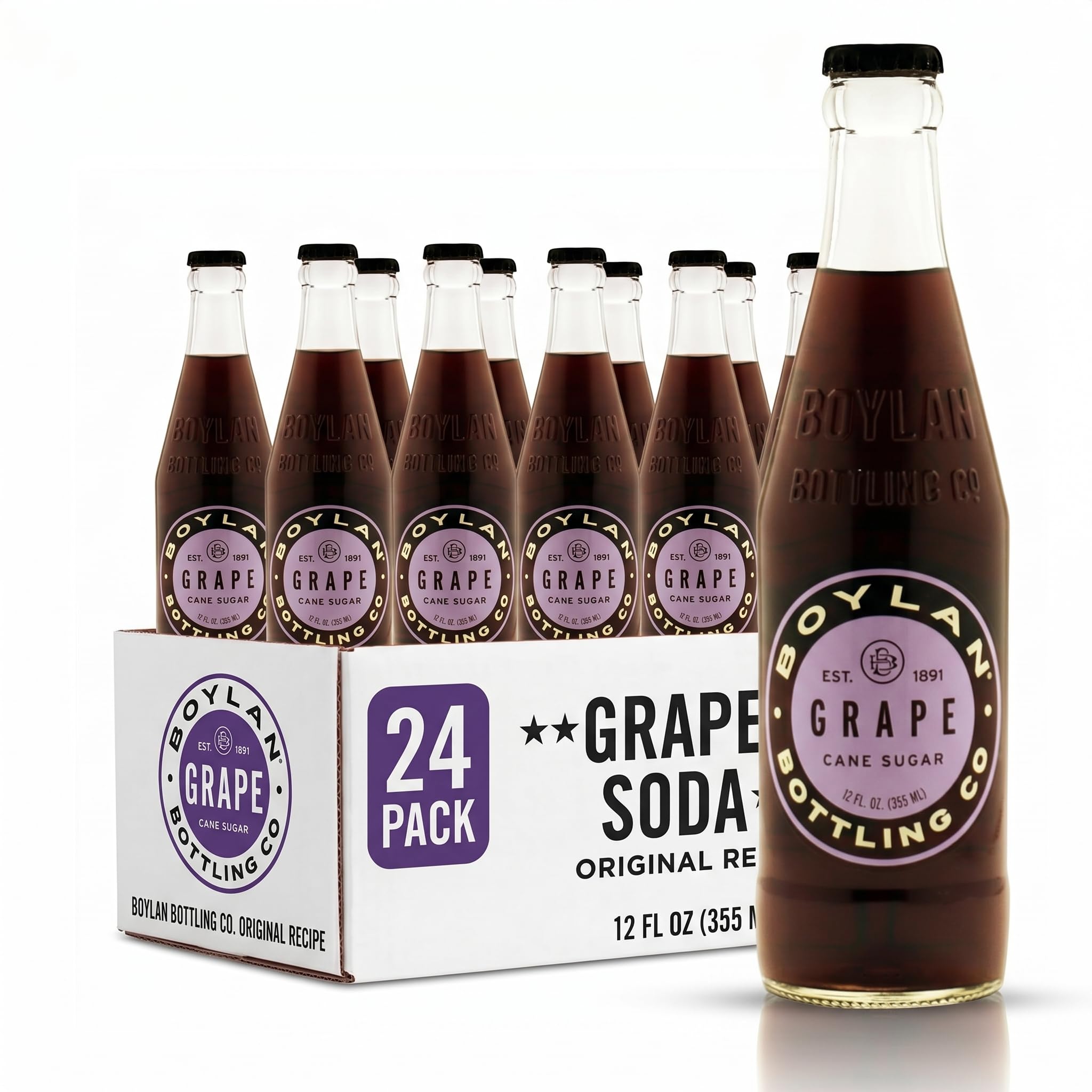 Boylan Bottling Co Grape Soda, 12 Oz -- 24per Case.,, 24Count ()