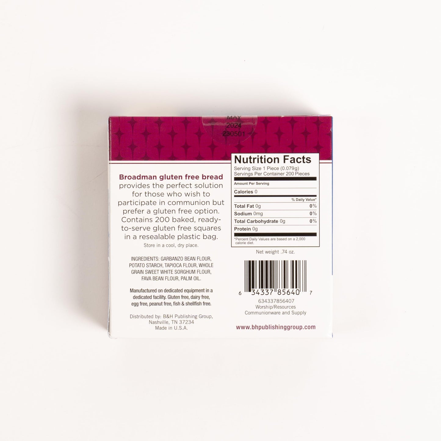 Broadman Church Supplies Communion Bread, Gluten Free, 200 Count