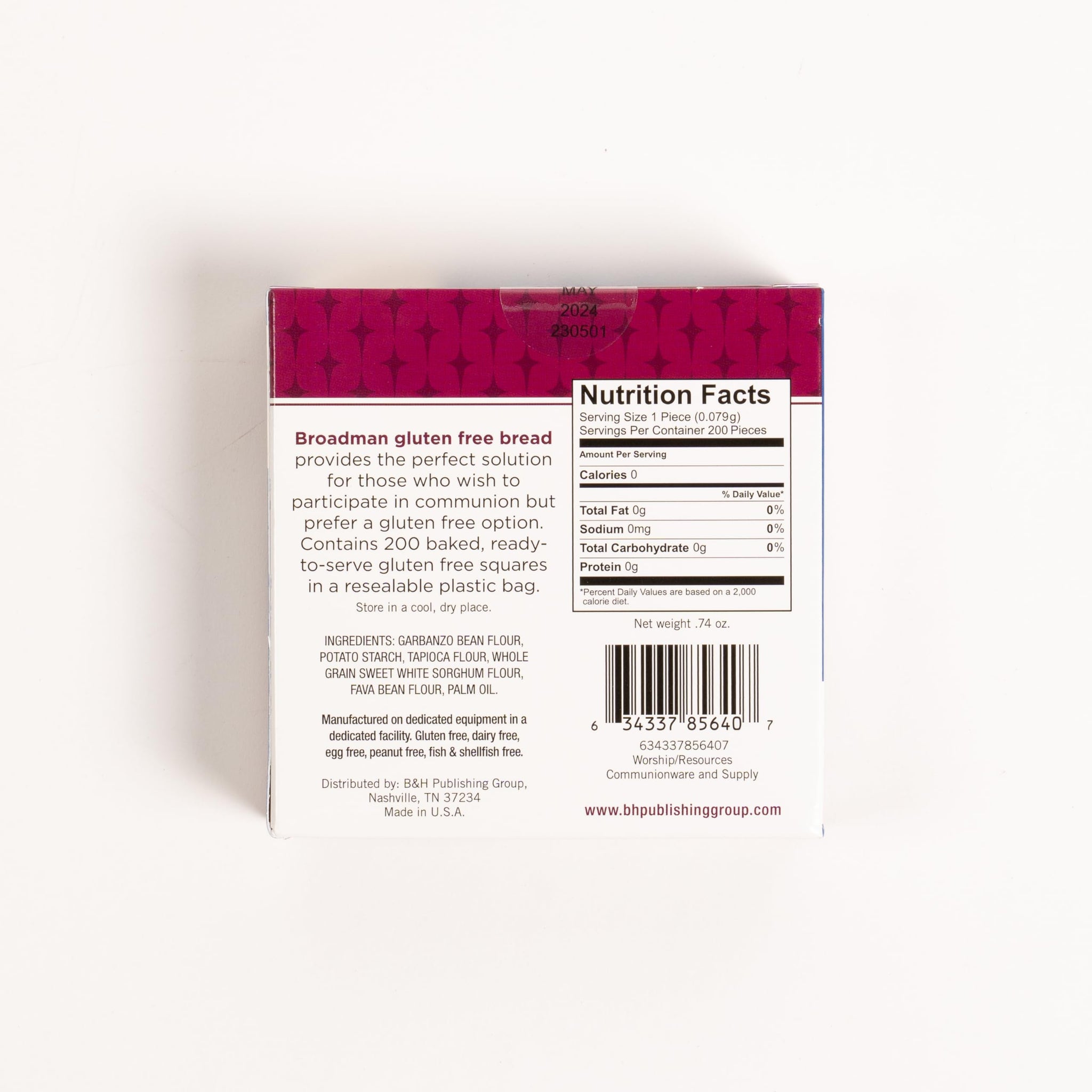 Broadman Church Supplies Communion Bread, Gluten Free, 200 Count