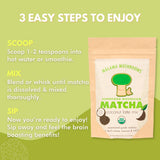 Malama Ceremonial Grade Matcha Coconut Latte Powder - Premium Japanese Matcha Green Tea Powder with Organic Lion’s Mane - Organic, Gluten-Free, Vegan