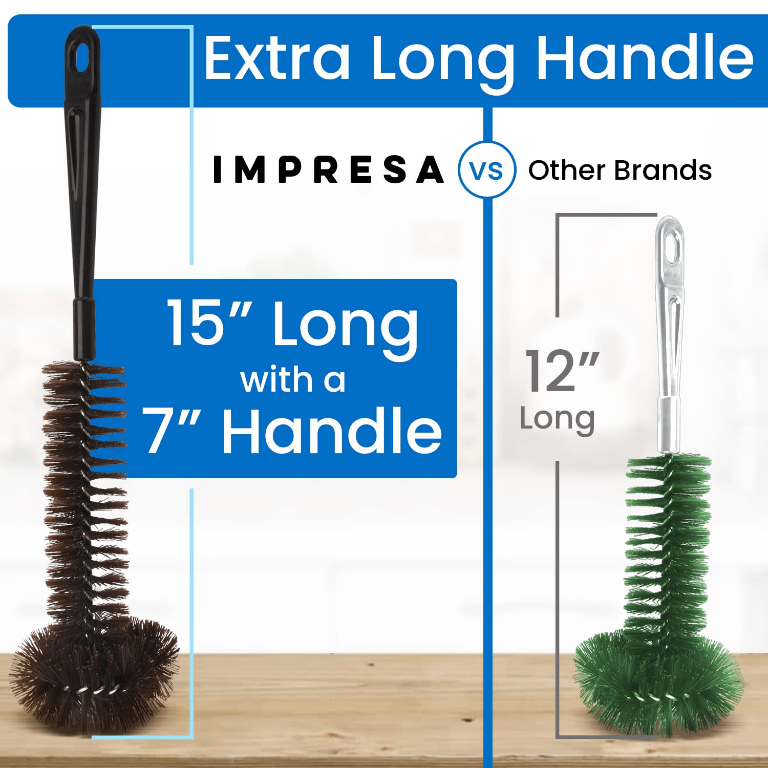 Impresa [2 Pack] Garbage Disposal Cleaner Brush with Extra Long Handle to Keep Your Drain Spotless - Disposal Cleaner and Deodorizer - Disposer