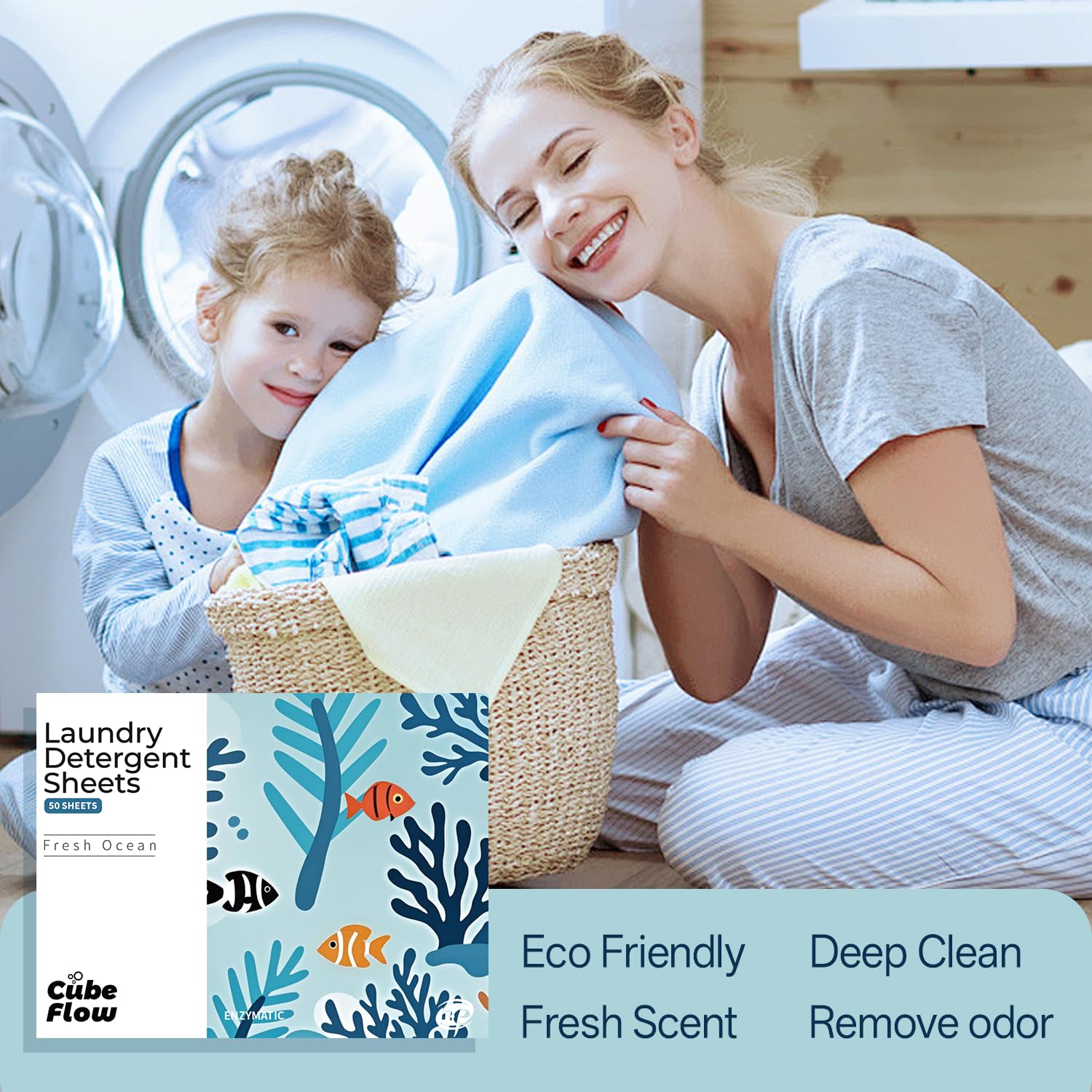 Laundry Detergent Sheets, Ebony Rose Scent - 100 Loads | 72-hour long lasting fragrance, Eco Friendly Sheets | Pre-Measured, Liquidless for Deep Clean