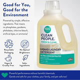 The Clean People Liquid Laundry Detergent - Recyclable Packaging, Stain Fighting - Ultra Concentrated, Laundry Soap - Fresh Scent, 200 Loads