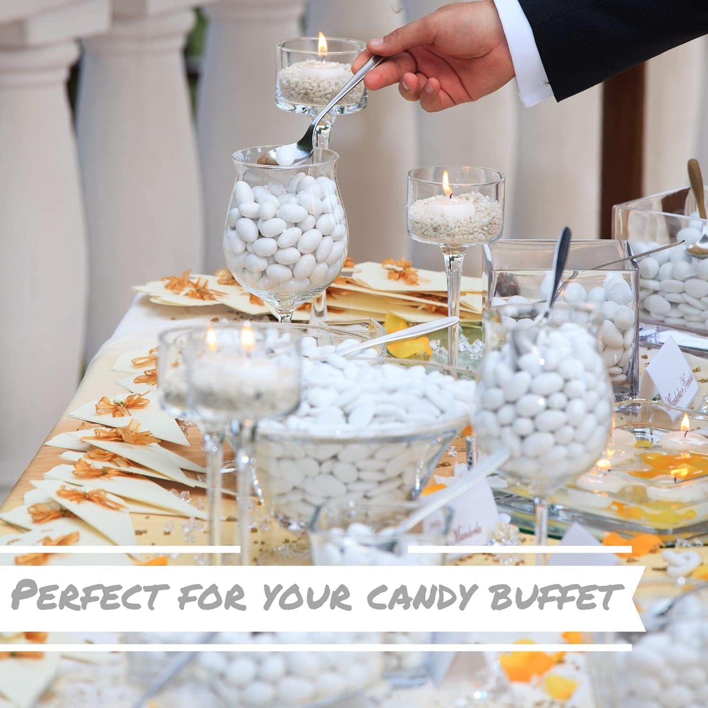 Sugar Free White Jordan Almonds by Its Delish, 10 Lbs Bulk Bag | Candied Almond Nut with Hard Candy Coating | No Sugar Added | Bulk Wedding Favors