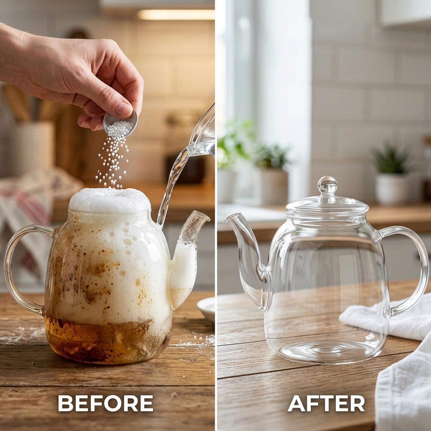 uereasy Cleaning Foam Powder for Tea Pots, Coffee Mugs, & Stainless Steel, Tea & Coffee Stain Remover, Effectively Removes Stains, Restoring a New