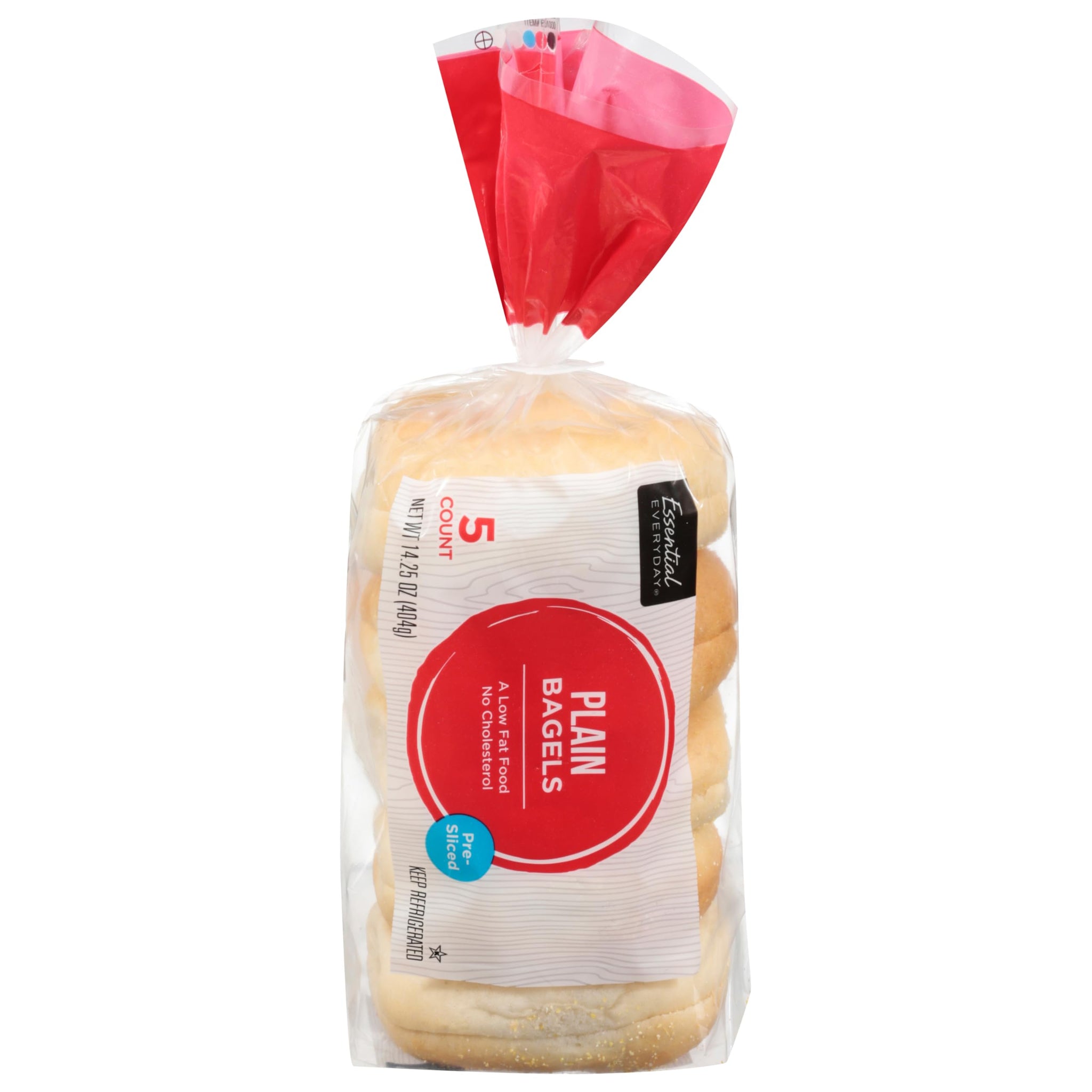 Essential Everyday, Bagels Plain Pre-Sliced, 5 Count