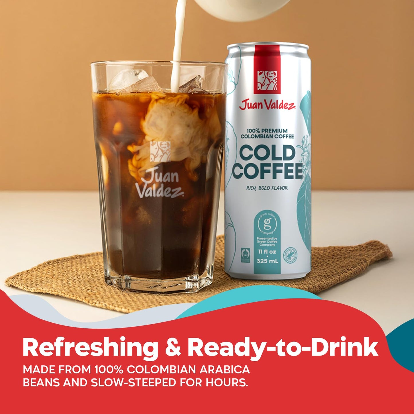 Juan Valdez Cold Brew Coffee | 11oz Can | 24 Pack | Premium Colombian Coffee | Single Origin | Specialty Gourmet | Fair Trade Coffee | Rainforest