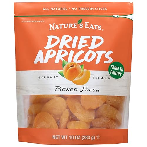Nature's Eat Sun Dried Turkish Apricots - Dried Apricots Organic, Healthy Fruit Snacks for Adults & Kids - No Sugar Added - Gluten Free & Vegan