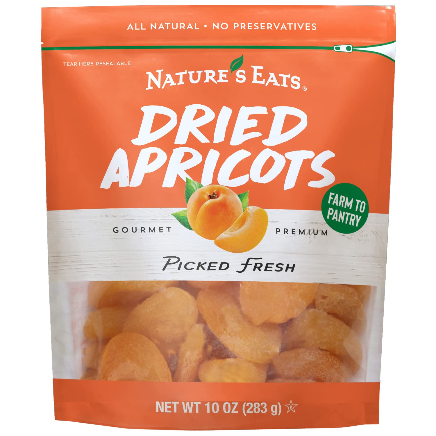 Nature's Eat Sun Dried Turkish Apricots - Dried Apricots Organic, Healthy Fruit Snacks for Adults & Kids - No Sugar Added - Gluten Free & Vegan