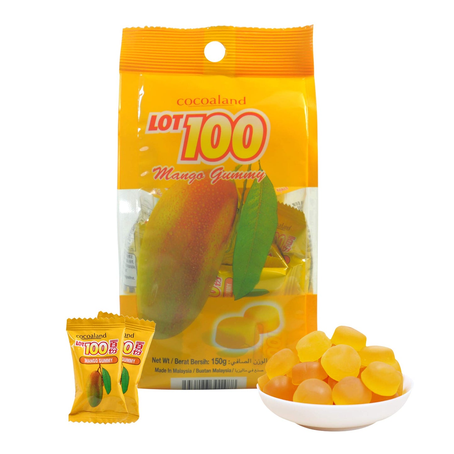 Cocoaland Mango Gummy - Asian Candy Individually Wrapped - Mango Flavor - Halal Candy - 5.3oz / 150g (Pack of 1)
