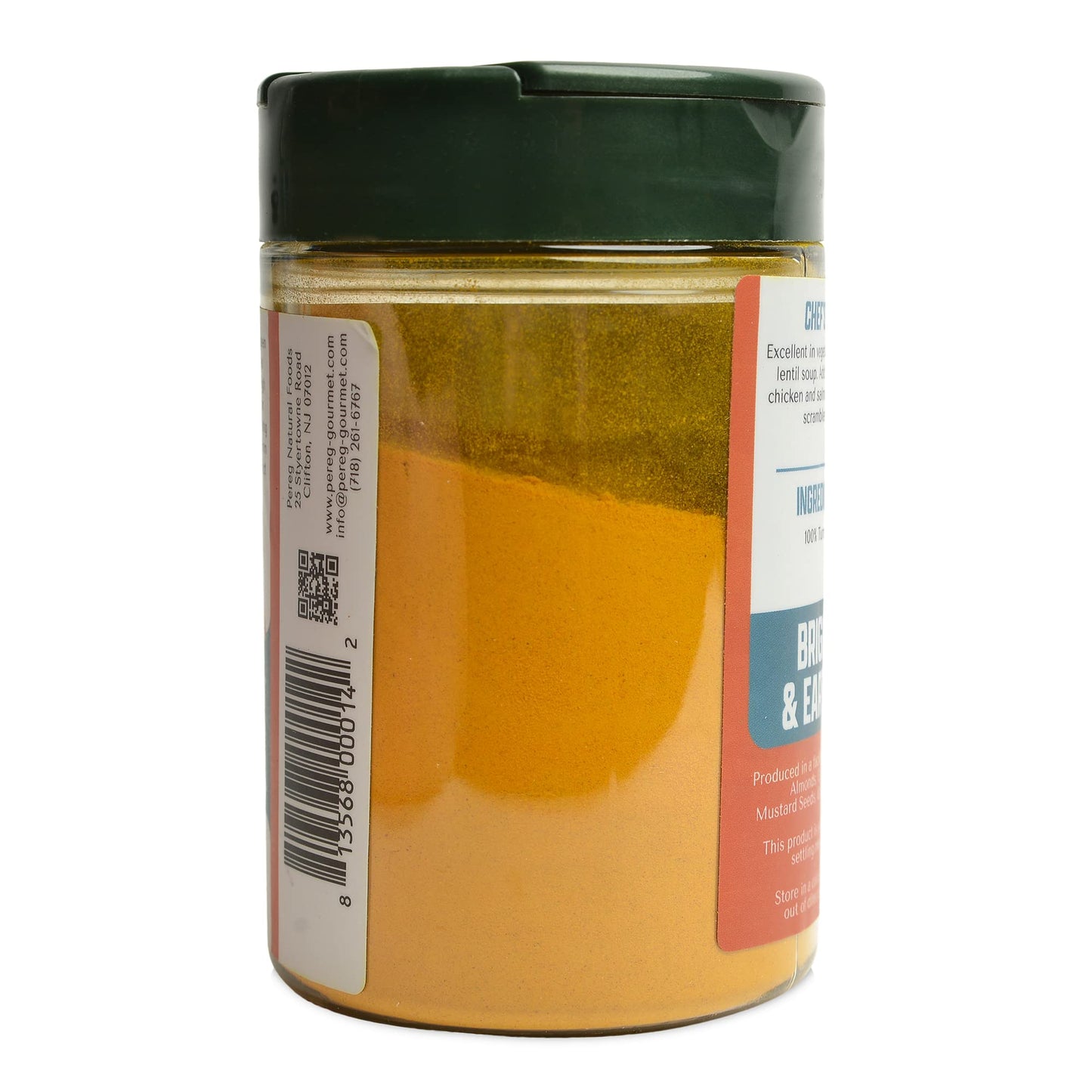Pereg Ground Turmeric Powder (4.25 Oz) - Ground, Raw, Rich Natural Yellow Color- With Curcumin & Antioxidants - Indian Spice - Non-GMO, All Natural
