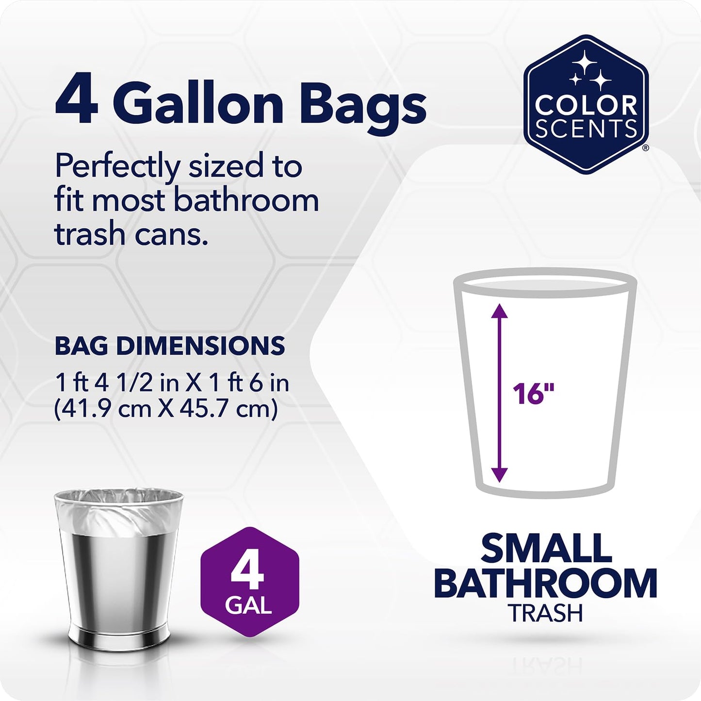 Color Scents Small Trash Bags - 4 Gallon, 60 Bags (1 Pack of 60 Count), Twist Tie - Cream bag in Vanilla Spice Scent with Microban