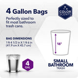 Color Scents Small Trash Bags - 4 Gallon, 60 Bags (1 Pack of 60 Count), Twist Tie - Cream bag in Vanilla Spice Scent with Microban