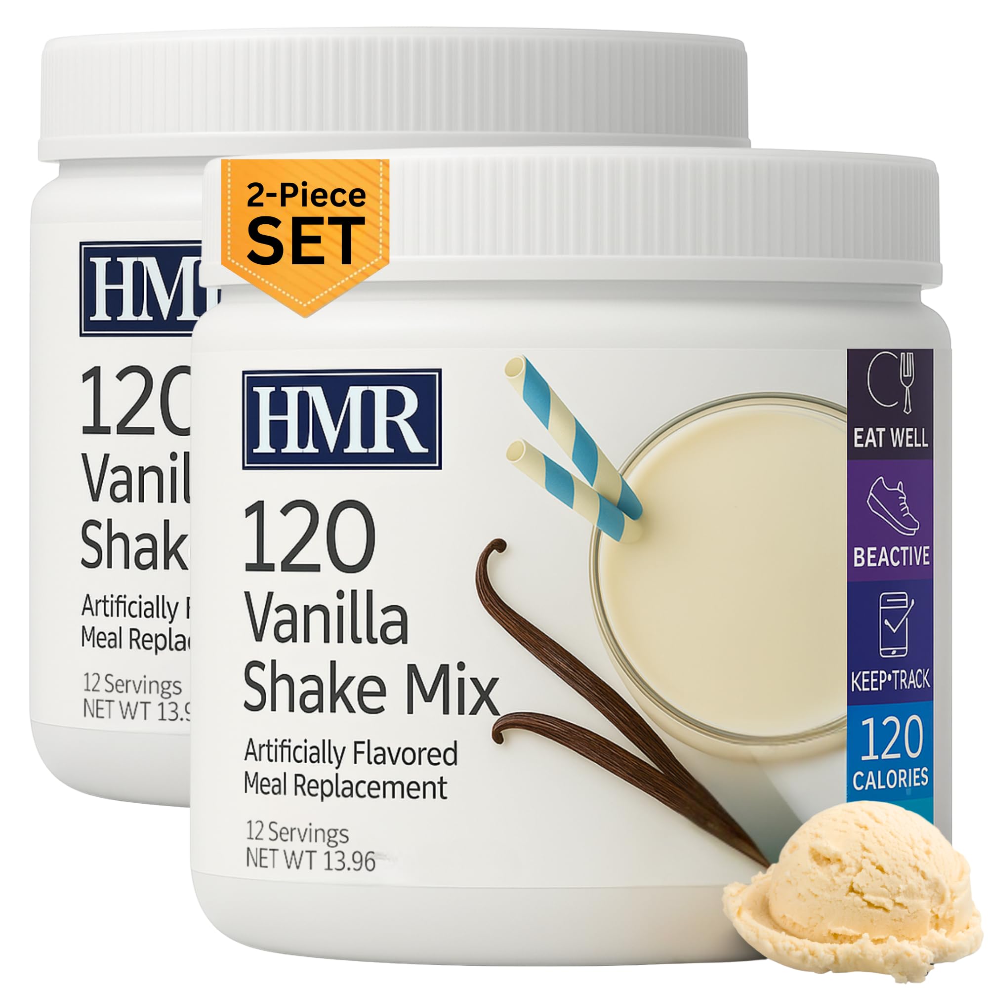 HMR 120 Shake Meal Replacement Powder | Vanilla Shake Mix to Support Healthy Weight Loss | 12g of Protein | Nutritional Drink | Low Calorie Food | 2