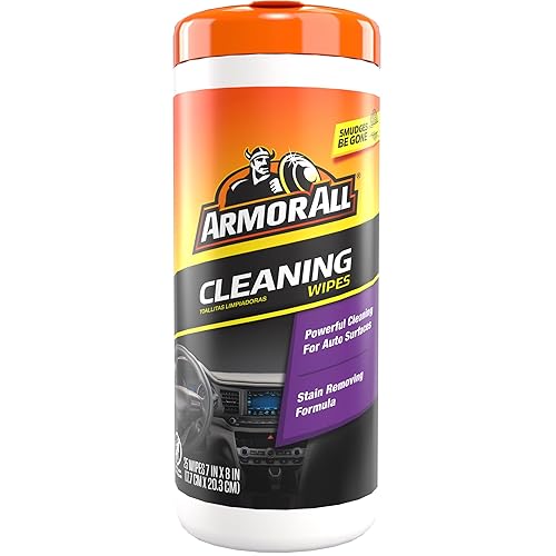 Armor All Interior Car Cleaning Wipes, 25 Count Canister, Powerful Cleaning for Dashboards, Vinyl, Clear Plastics, Carpet and Fabric