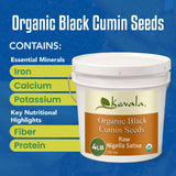Kevala Organic Black Cumin Seeds - 4 lb Bucket, Nigella Sativa Seeds (4 lb)