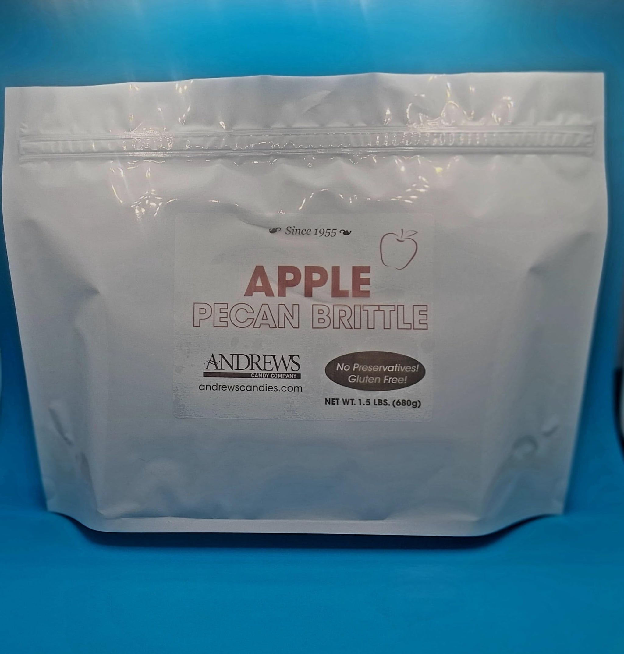 Andrews Candy Company Apple Pecan Brittle, Gluten Free, No Preservatives, 1.5 Lbs