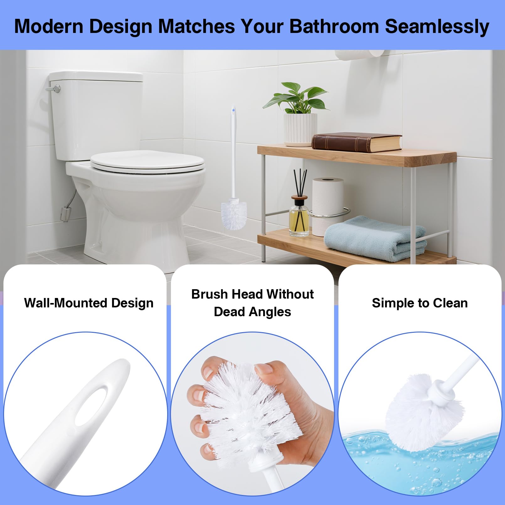 Gabotrie 15 Pcs Toilet Brushes, 14.2 Inch Toilet Bowl Brush, Long Plastic Handled Cleaning Scrubber, Heavy Duty Toilets Scrubber Brush for Home