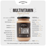 Organic Whole Sesame Tahini Paste - Unhulled & Stone-Ground - Silky Smooth Texture in Hummus, Dips, Dressings - Unsalted, Nut-Free, Kosher, Paleo