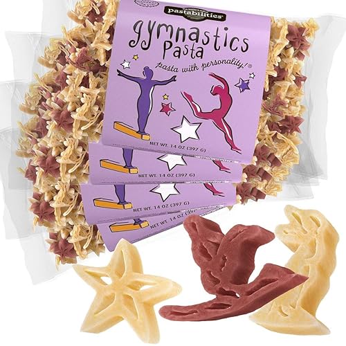 Pastabilities Fun Shaped Pasta for Kids - Gymnastics - Gymnast Sport Theme, Non-GMO Natural Wheat and Vegetable Pasta, All-Natural, Kosher Certified