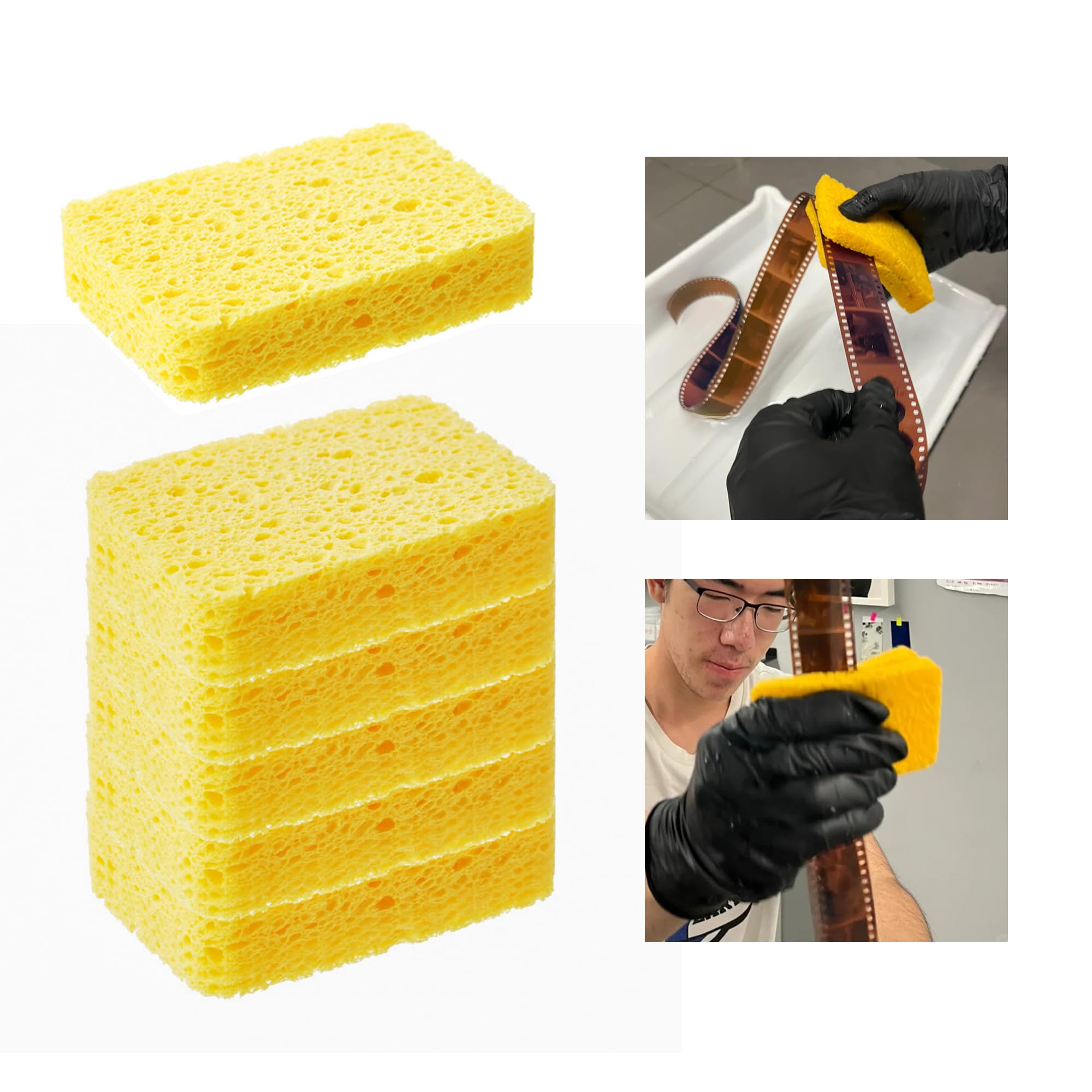 YCCLDIPL 6pcs Film Negative Sponge Stain and Water Removal Cleaning and Rinsing Equipment Darkroom Tools