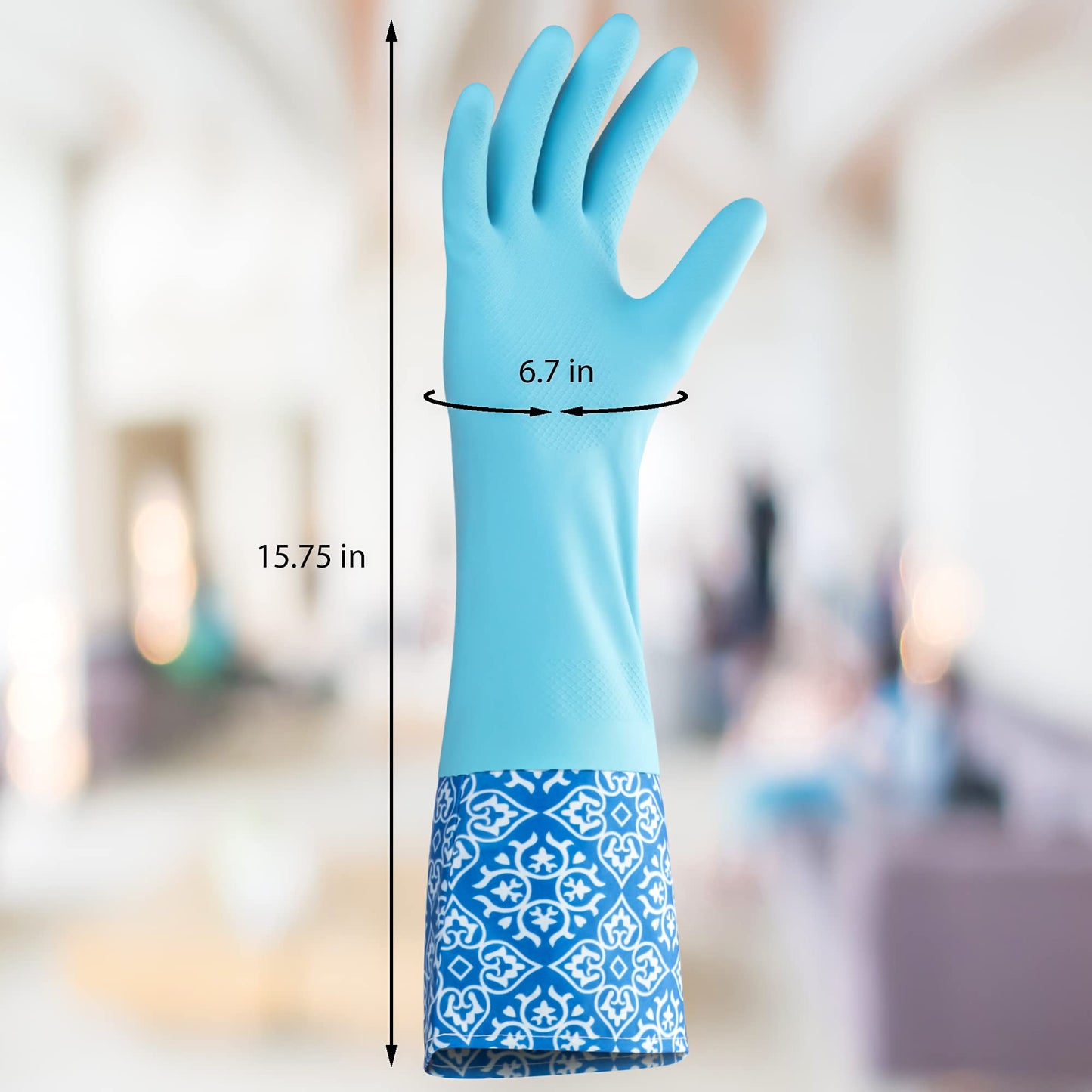 DecorRack 4 Pair Household Cleaning Gloves, Reusable Medium-Sized Multi-Purpose Gloves, Assorted