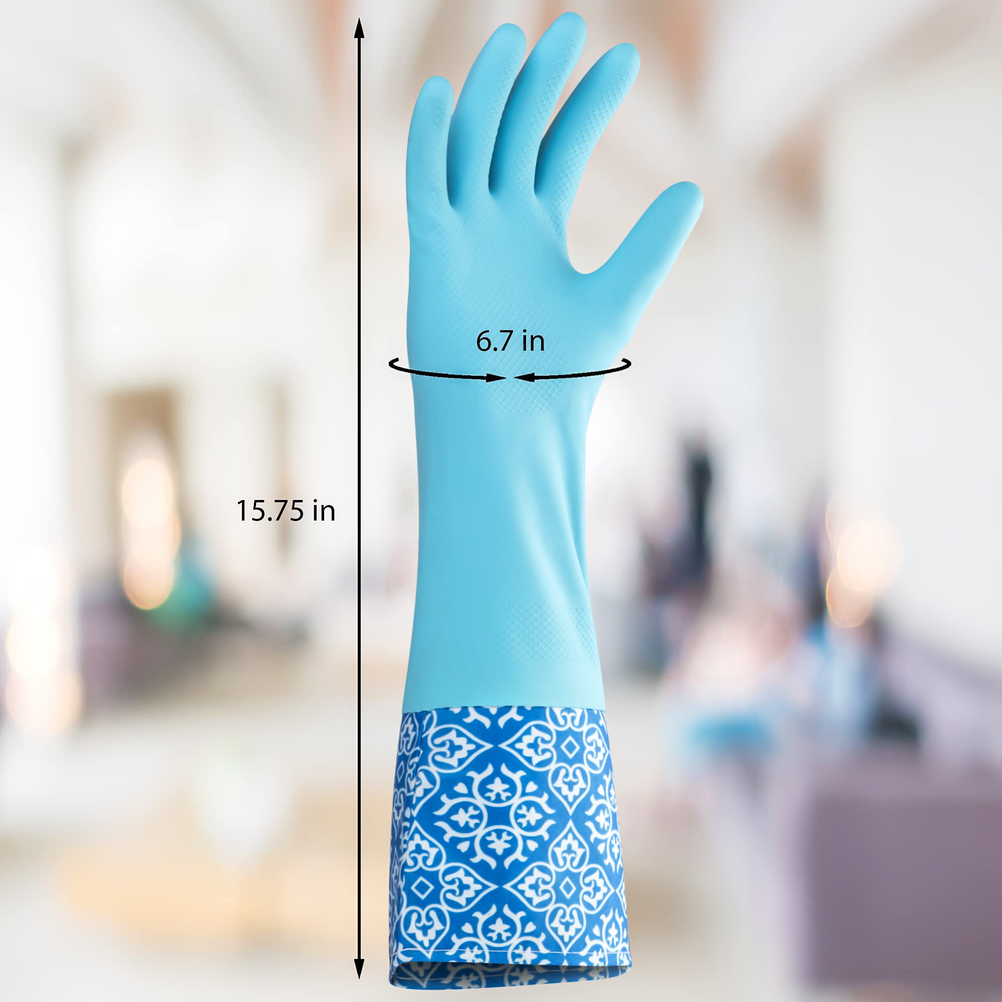 DecorRack 4 Pair Household Cleaning Gloves, Reusable Medium-Sized Multi-Purpose Gloves, Assorted