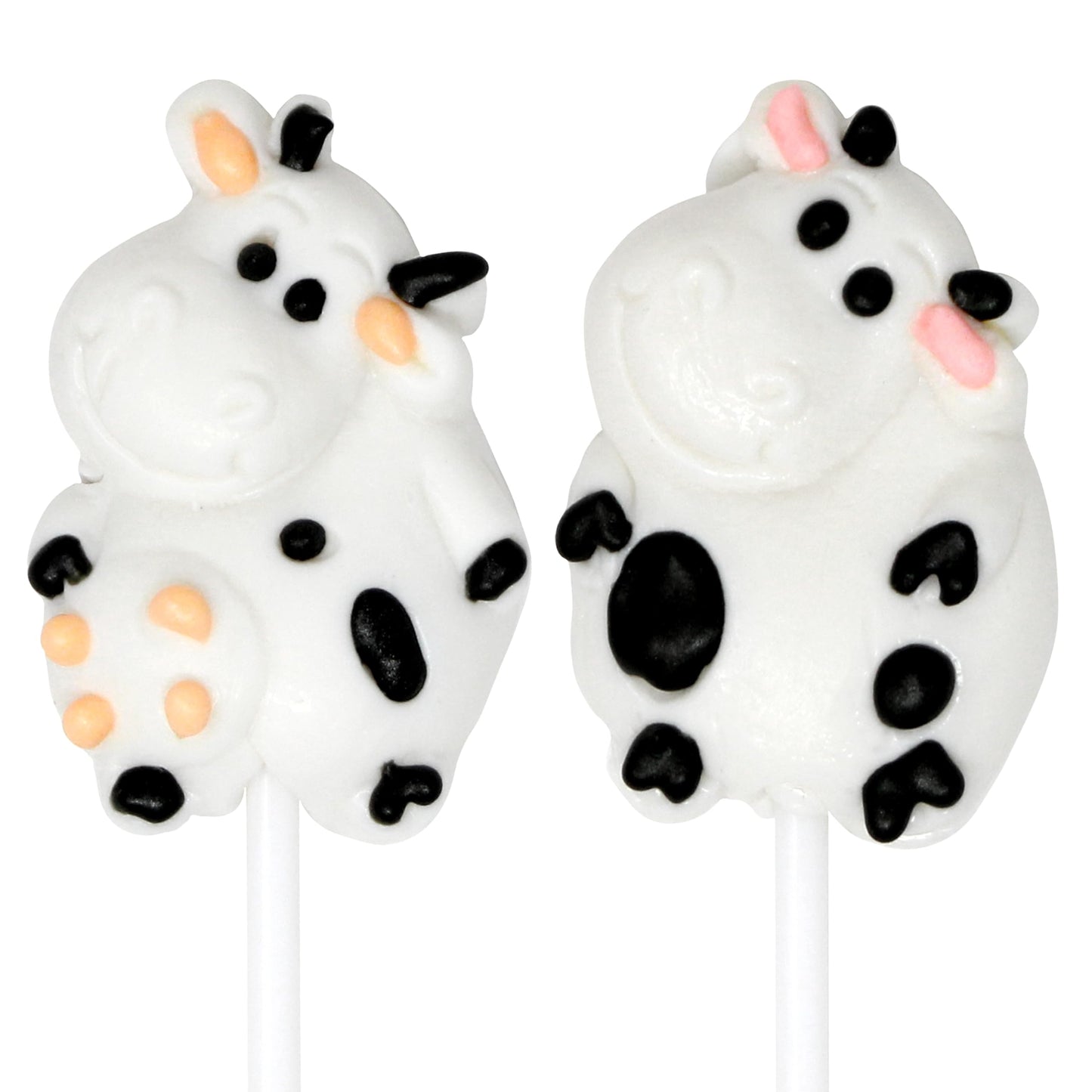 Zeesy Cow Candy Lollipops - 12 Individually Wrapped Cow Party Suckers - Farm Animal Party Favors fo Cow Birthday, Farm Birthday Party
