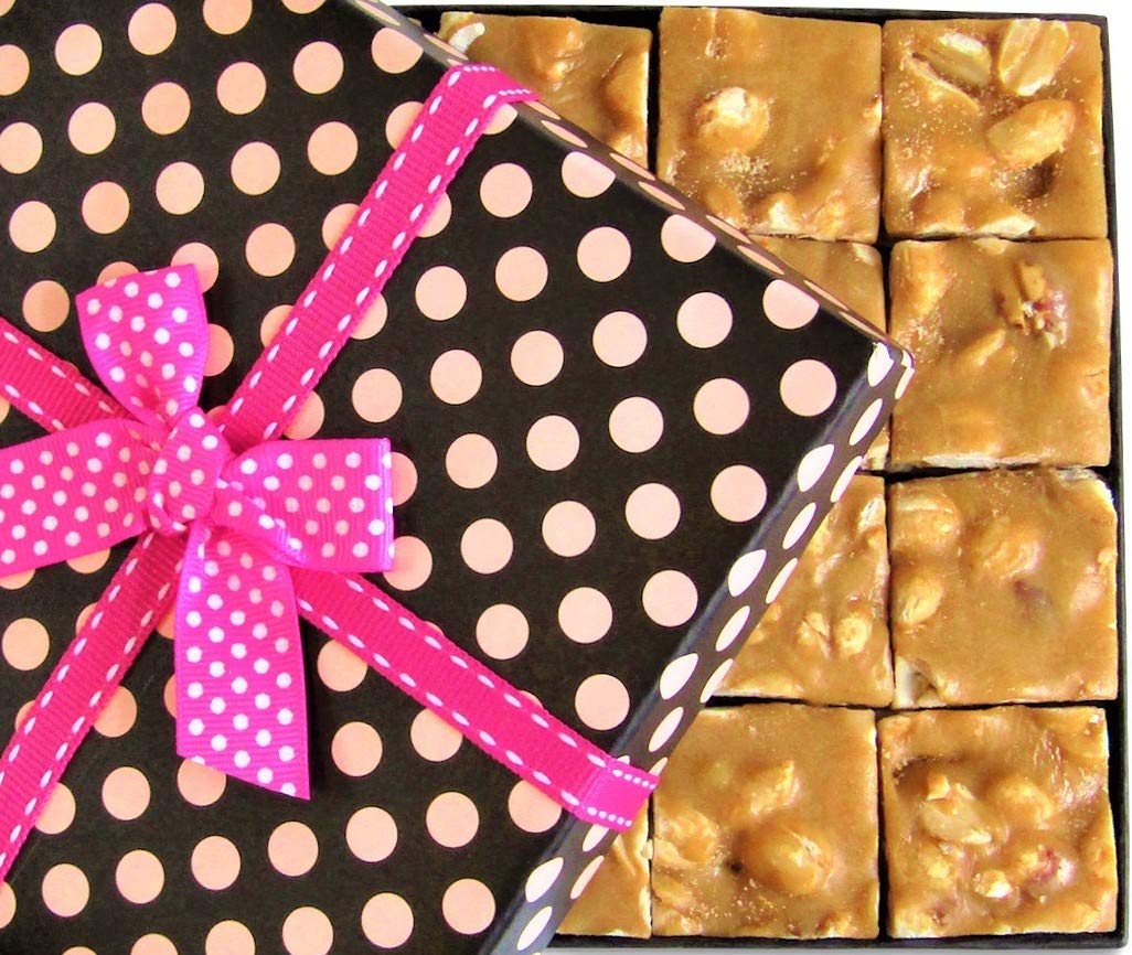 Gourmet Valentines Peanut Brittle Gift Box - by It's Delish | Mothers Day Gift | Handmade Old-Fashioned Style | Beautiful & Delicious Square Cut