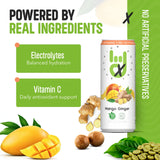 Superior Energy Electrolytes Drink Zero Calories - Energy Drink Zero Sugar - Mango Ginger Flavor, 90mg Natural Caffeine - Pack of 12 (12 fl oz each)