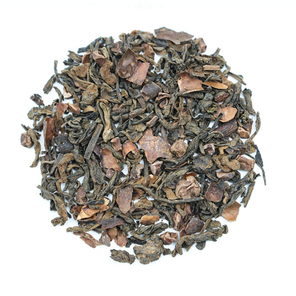Chocolate Puerh -Loose Leaf Tea, Natural Ingredients: Puerh tea, Cocoa Nibs and Milky Chocolate flavor-2 Oz (20 Cups) (2 Oz)