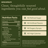 Clevr Matcha SuperLatte, Instant Ceremonial Grade, Superfood Powder Blend with Lions Mane, Reishi Mushroom, Coconut Cream, Ashwagandha, Serve Hot or