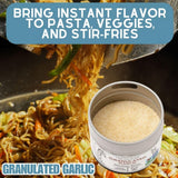 Granulated Garlic | All Natural, Non GMO | Made in USA | Sustainably Sourced, Not Irradiated | Hand Packed in Small Batches | Unique Magnetic Tin |