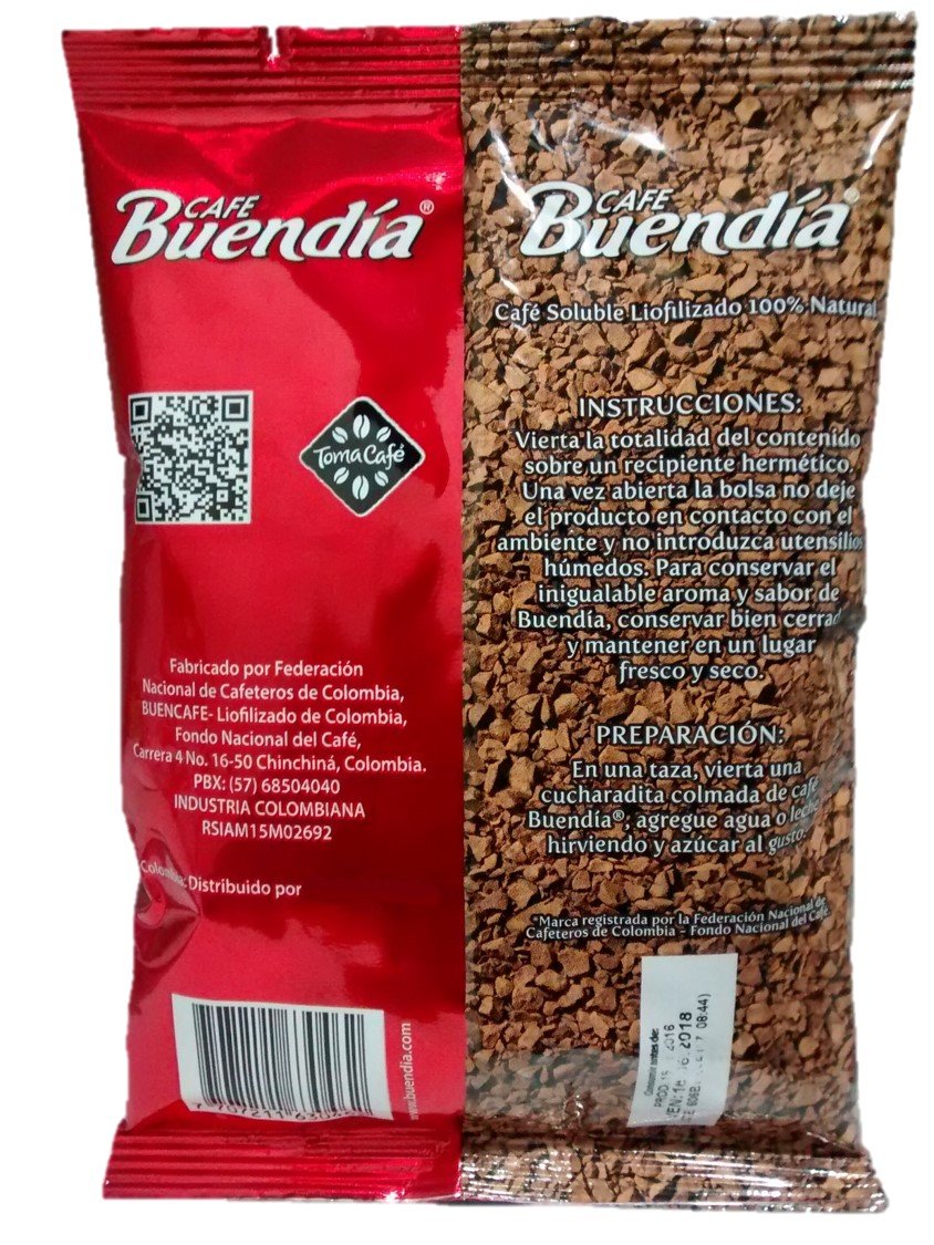 Buendia Instant Coffee, 100% Colombian Freeze Dried Coffee - 3.52 oz, 100g.