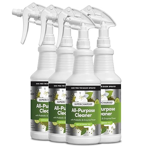 Clean Revolution SuperCharged All Purpose Cleaner Refill with Smart Probiotic + Enzyme Complex, Multi-Surface Kitchen Bathroom & Floor Cleaner, Lily