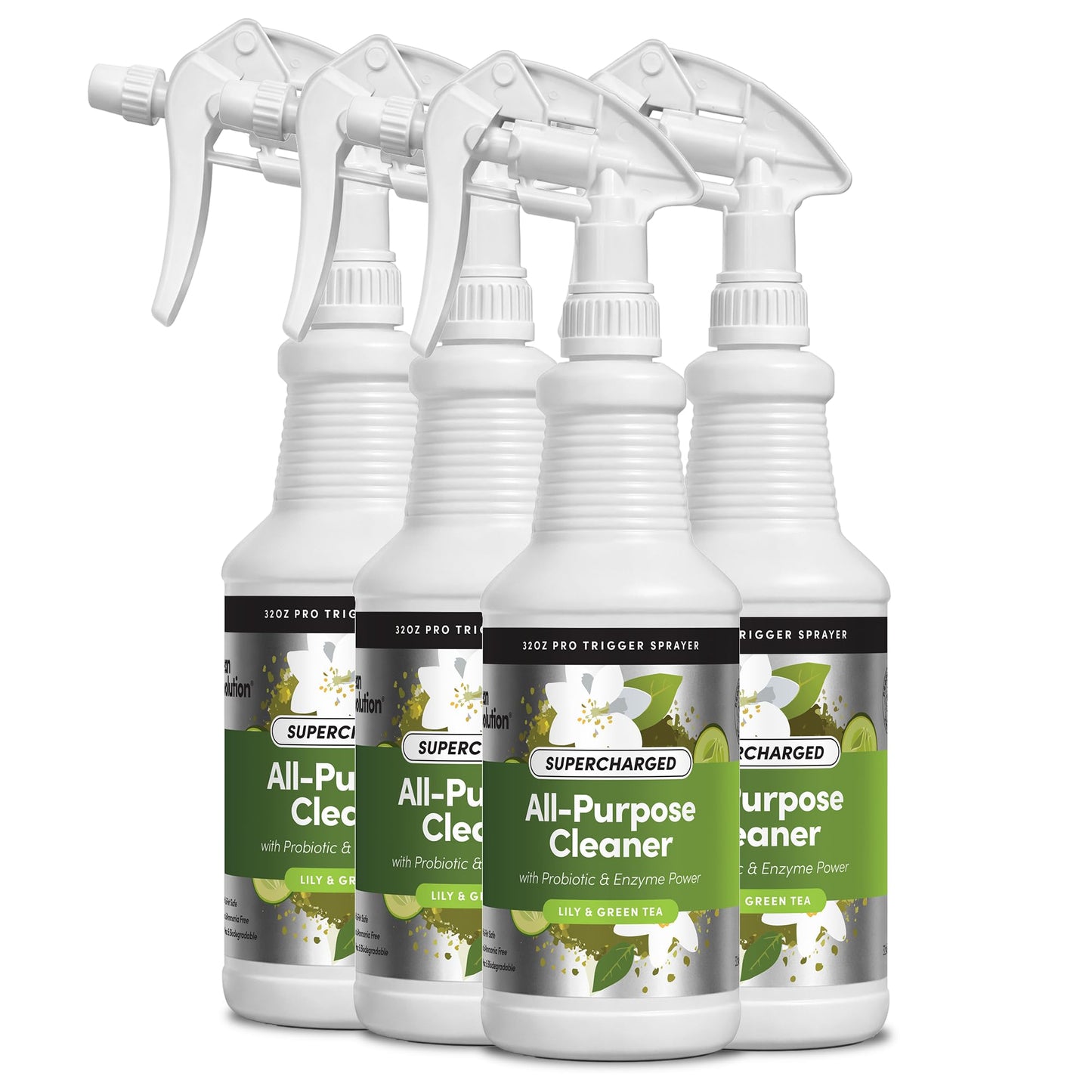 Clean Revolution SuperCharged All Purpose Cleaner Refill with Smart Probiotic + Enzyme Complex, Multi-Surface Kitchen Bathroom & Floor Cleaner, Lily